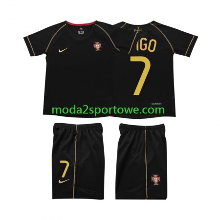 Koszulka Portugalia FIGO 7 2006 Retro Dziecięcy Wyjazdowe Stroje Piłkarskie Krótki Rękaw